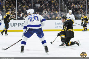 Lightning strikes Bruins overtime