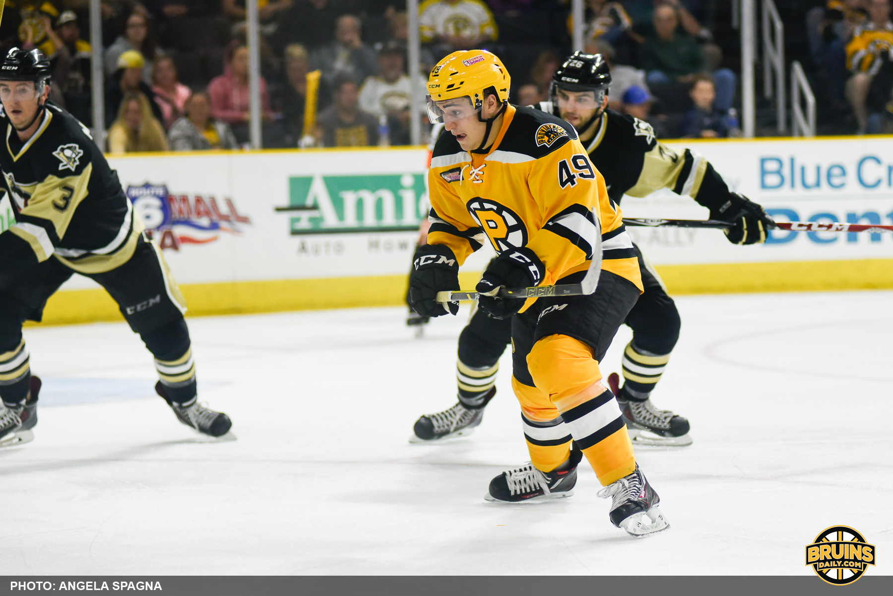 After Notching 10 goals in 10 games with the Providence Bruins, Frank Vatrano earned his first career NHL call-up to Boston. (Photo by Angela Spagna/Bruins Daily)