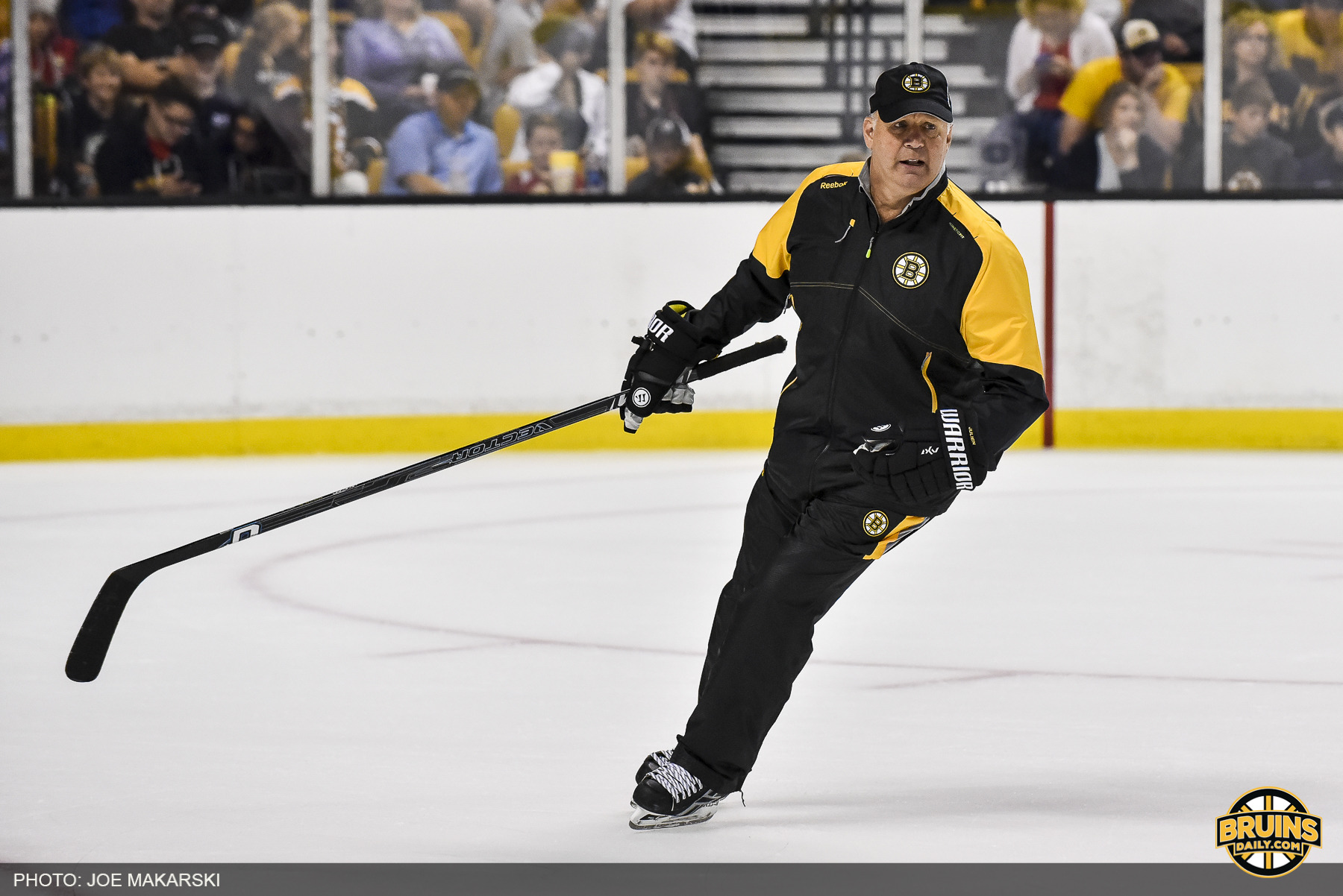 The Bruins came to Claude Julien's defense during breakup day at TD Garden. (Photo by Joe Makarski, Bruins Daily)